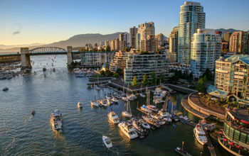 Vancouver BC Canada Cityscape at sunset