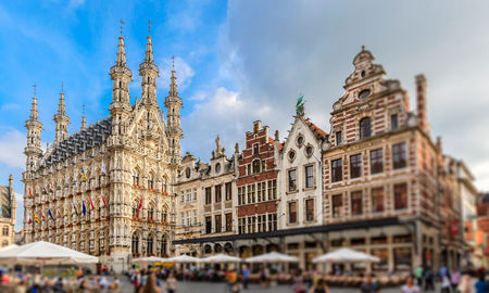 Grote Markt, town hall, main square, town square, Leuven, Belgium, Gothic