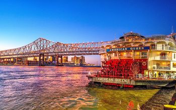 The American Queen docked in New Orleans, Louisiana.