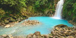 The Rio Celeste waterfall in La Fortuna, Costa Rica