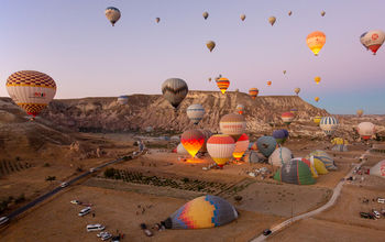 Hot air balloons over Cappadocia, Turkey