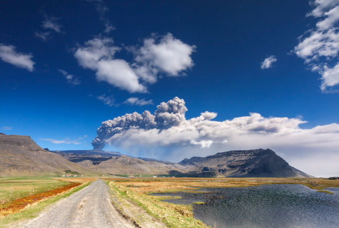 The Eyjafjallajökull volcano eruption of April 2010.