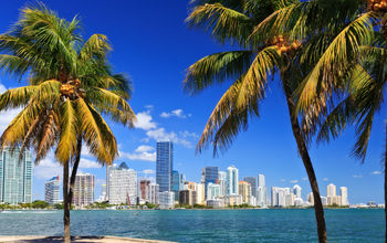 Skyline in Miami, Florida.