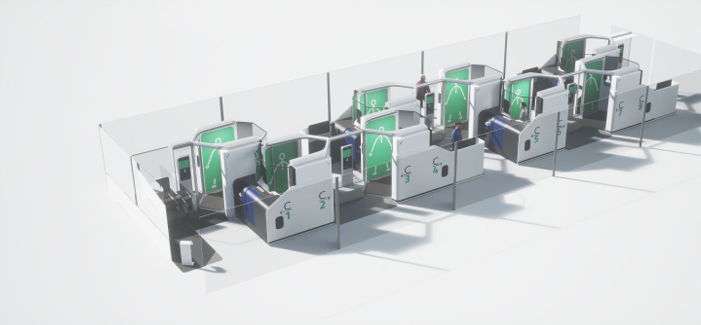 Image: A rendering of a Micro-X self-screening pod concept design that's part of TSA's ongoing effort to update passenger screening technology. (Photo Credit: Courtesy Micro-X)