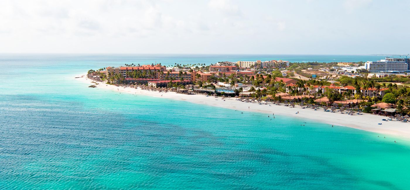Image: Aerial at Manchebo beach on Aruba island in the Caribbean (Photo via Nisangha / iStock / Getty Images Plus)