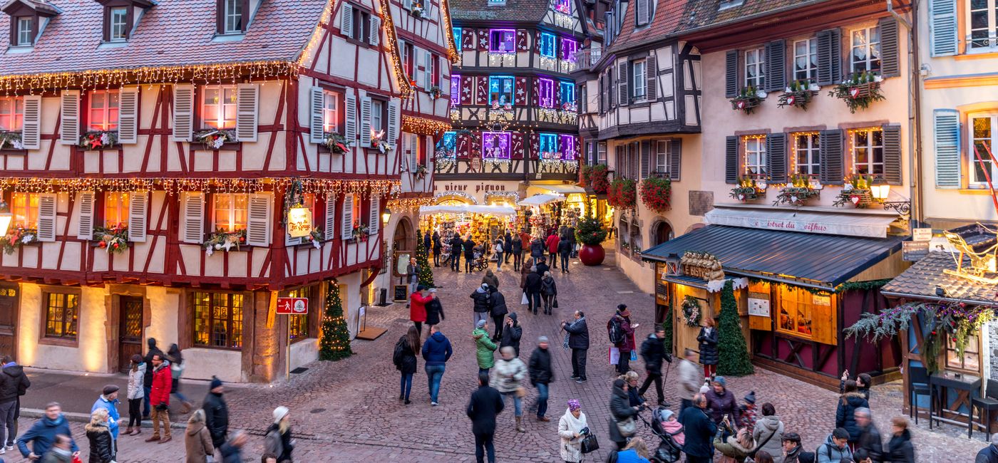 Image: Christmastime in the city of Colmar, northeastern France.  (Photo Credit: Colmar Tourisme)