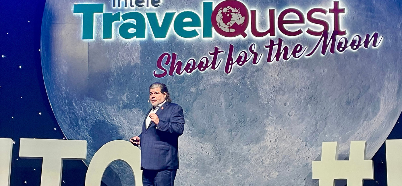 Image: James Ferrara at InteleTravelQuest conference at Cancun's Moon Palace All-Inclusive Resort. (Photo Credit: InteleTravel)