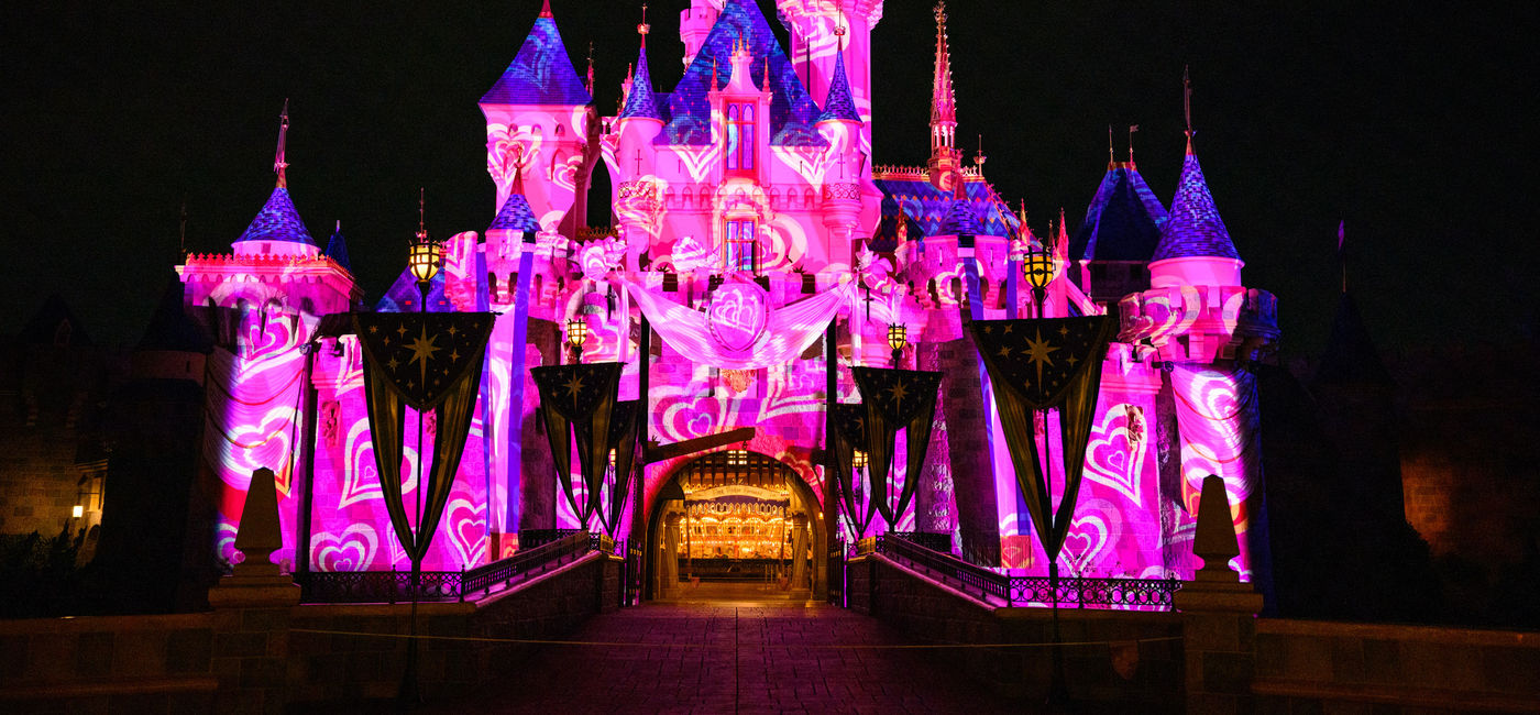 Image: Sleeping Beauty Castle illuminated for the Disneyland After Dark: Sweethearts’ Nite special event. (Photo Credit: Disneyland Resort)