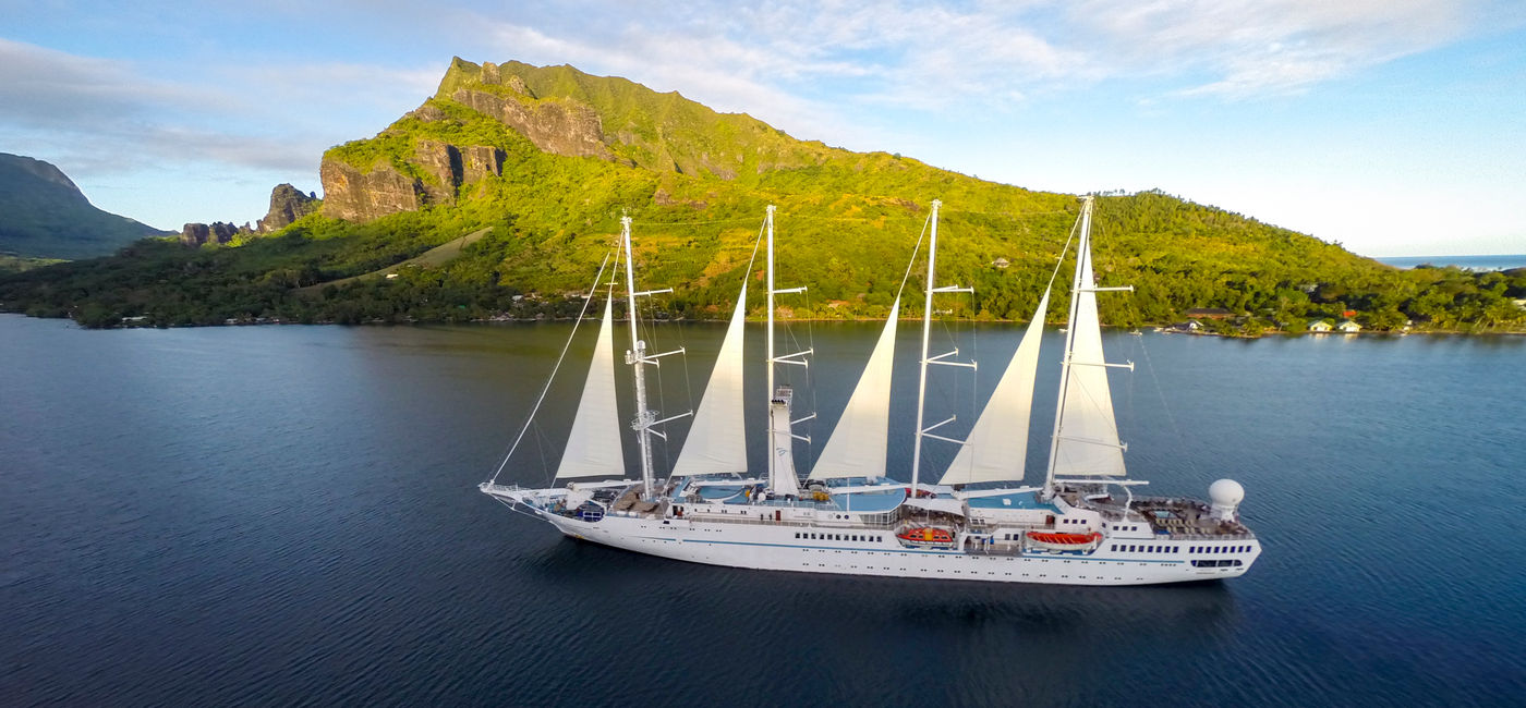 Image: Windstar Cruises' Wind Spirit in Moorea. (photo via Windstar Cruises)