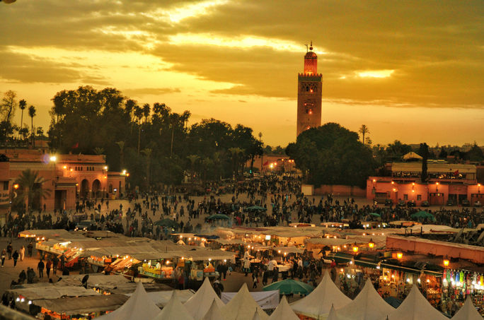 Jemaa el-Fnaa Square in Marrakech, Morocco