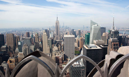 A view from the Top of the Rockefeller Center in New York City