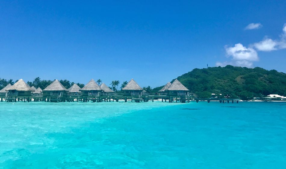 Overwater, bungalows, Bora Bora, French Polynesia