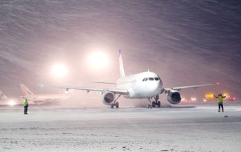 Airplane, winter, storm, blizzard, snow, tarmac, airport
