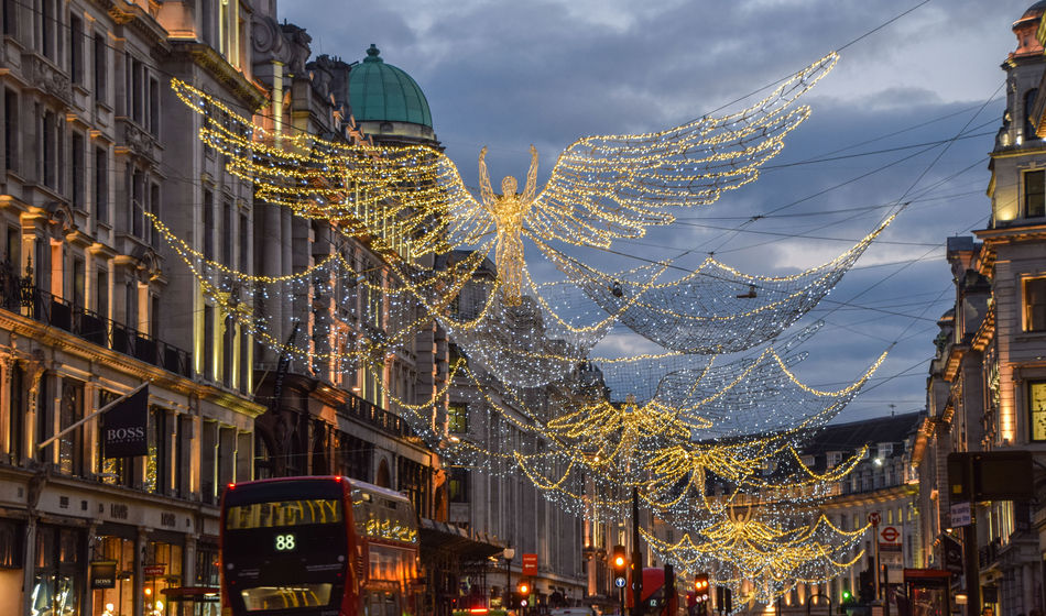 Regent Street, Christmas, holidays, lights, displays, decorations, London, U.K., England, Britain, Europe