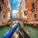 Ride through the canals in Venice, Italy