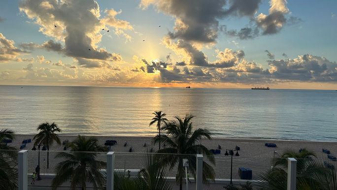 Sunrise from the pool deck at Four Seasons Hotel & Residences Fort Lauderdale