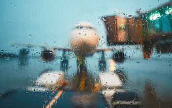 plane, rain, storm